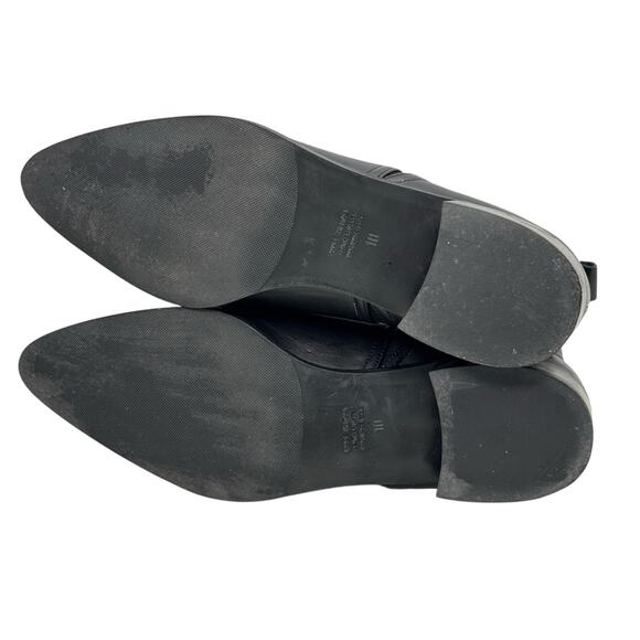 Fabianelli Leather Ankle Black Boots 10 Women's Point Toe Pull On Italy Classic - Picture 8 of 9